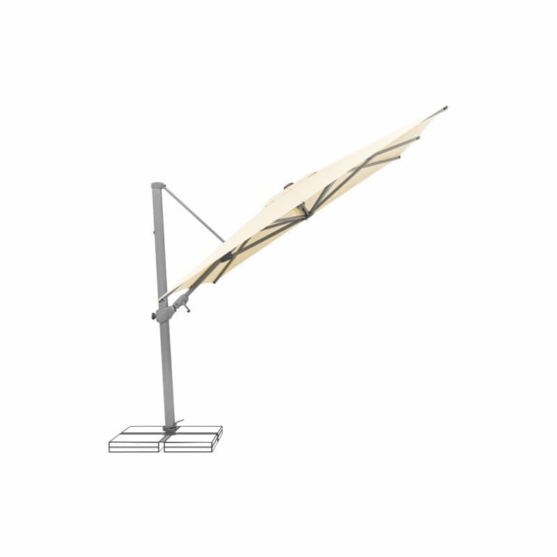 SUNCOMFORT® by GLATZ, Sonnenschirm "Varioflex", Gestellfarbe Texture silver, 330 x 270 cm, Dessin 040 - Ecru