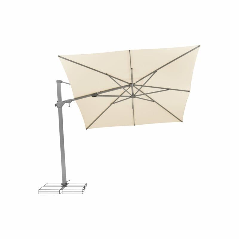 SUNCOMFORT® by GLATZ, Sonnenschirm "Varioflex", Gestellfarbe Texture silver, 330 x 270 cm, Dessin 040 - Ecru