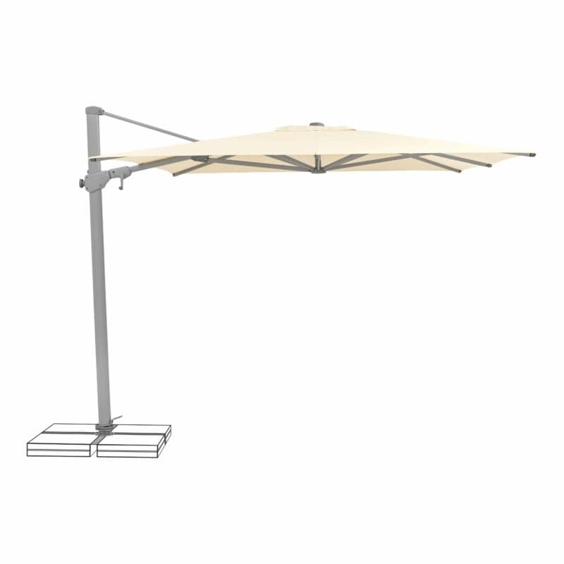 SUNCOMFORT® by GLATZ, Sonnenschirm "Varioflex", Gestellfarbe Texture silver, 330 x 270 cm, Dessin 040 - Ecru