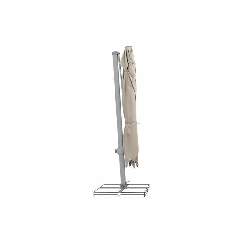 SUNCOMFORT® by GLATZ, Sonnenschirm "Varioflex", Gestellfarbe Texture silver, Dessin 053 - Light taupe