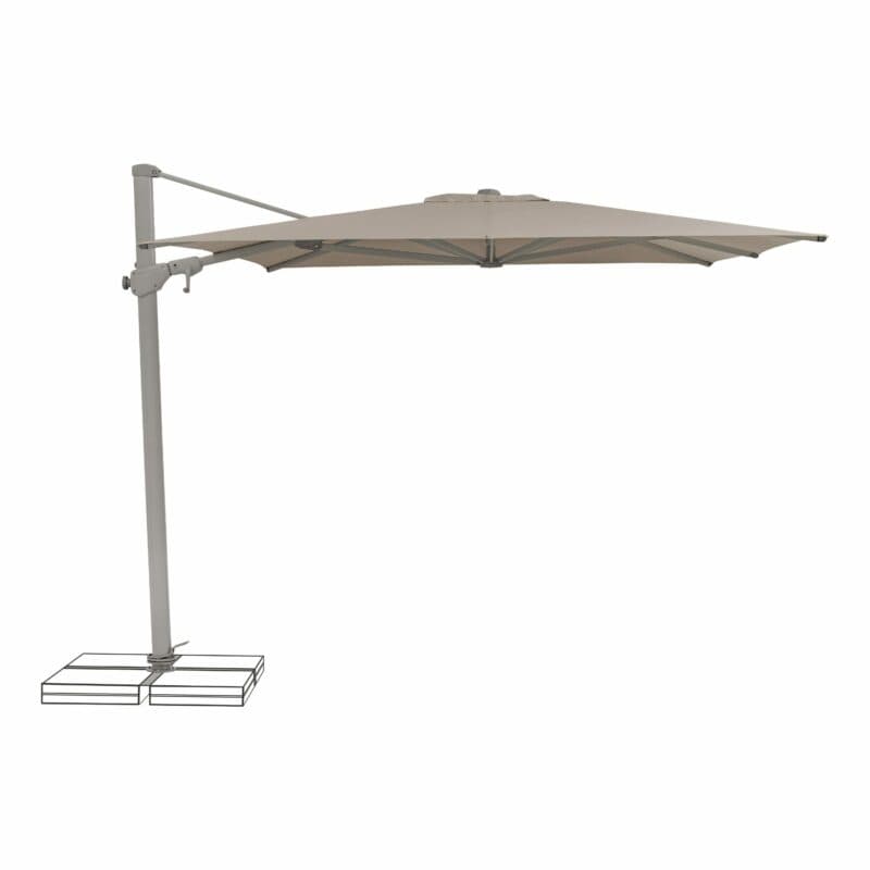 SUNCOMFORT® by GLATZ, Sonnenschirm "Varioflex", Gestellfarbe Texture silver, 330 x 270 cm, Dessin 053 - Light taupe