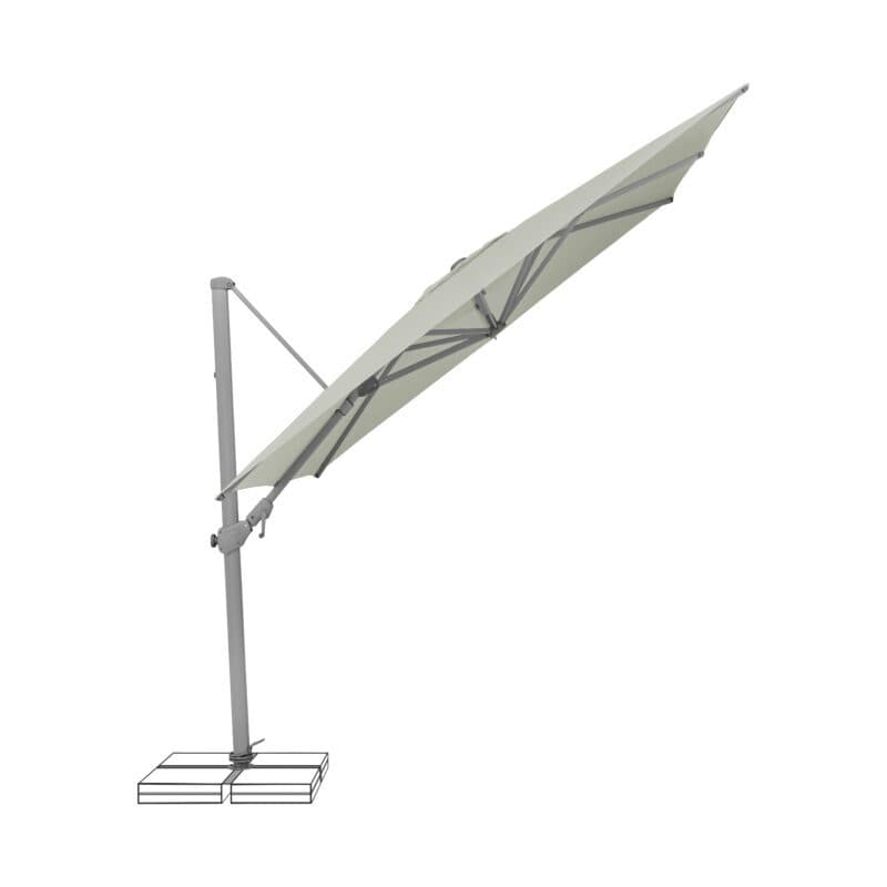 SUNCOMFORT® by GLATZ, Sonnenschirm "Varioflex", Gestellfarbe Texture silver, Dessin 013 - Light grey