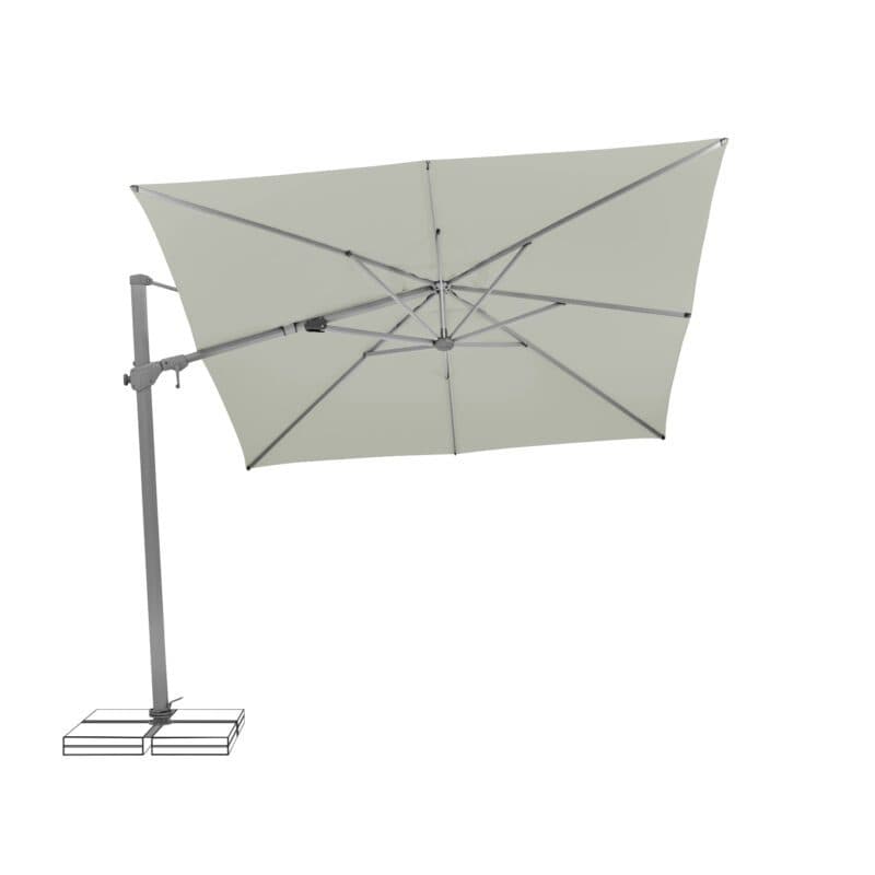 SUNCOMFORT® by GLATZ, Sonnenschirm "Varioflex", Gestellfarbe Texture silver, Dessin 013 - Light grey