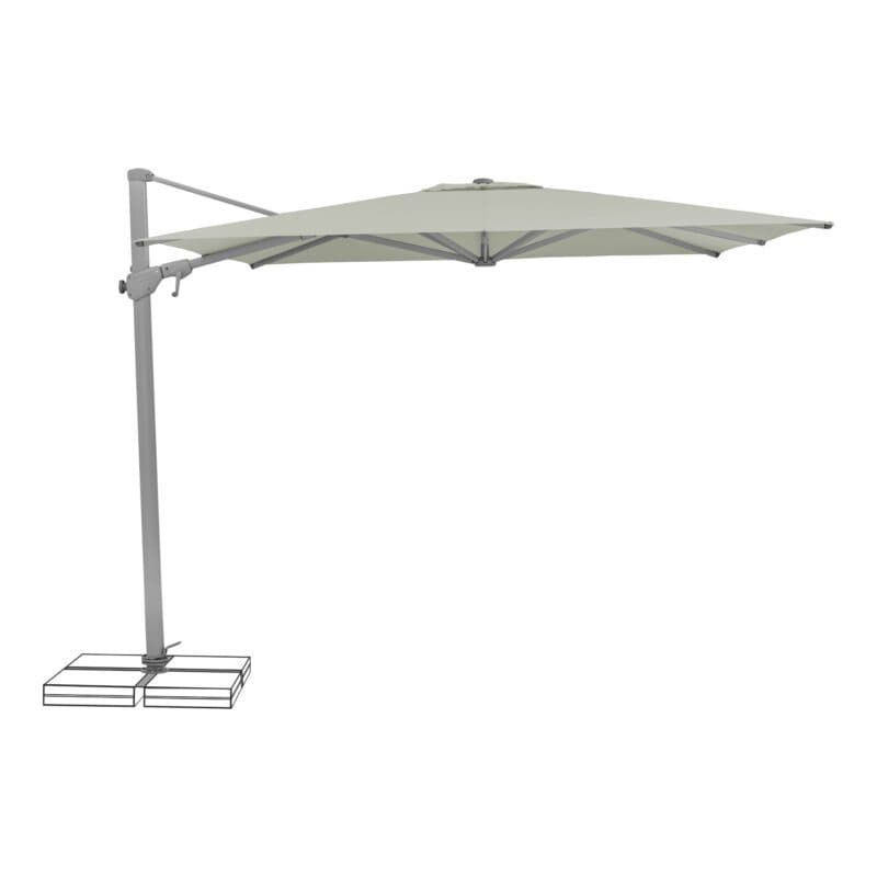 SUNCOMFORT® by GLATZ, Sonnenschirm "Varioflex", Gestellfarbe Texture silver, Dessin 013 - Light grey