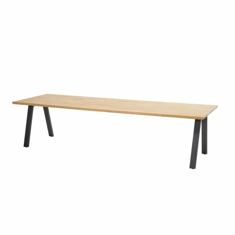 4Seasons Outdoor "Ambassador" Tisch 300x100 cm, Gestell Edelstahl anthrazit, Tischplatte Teak