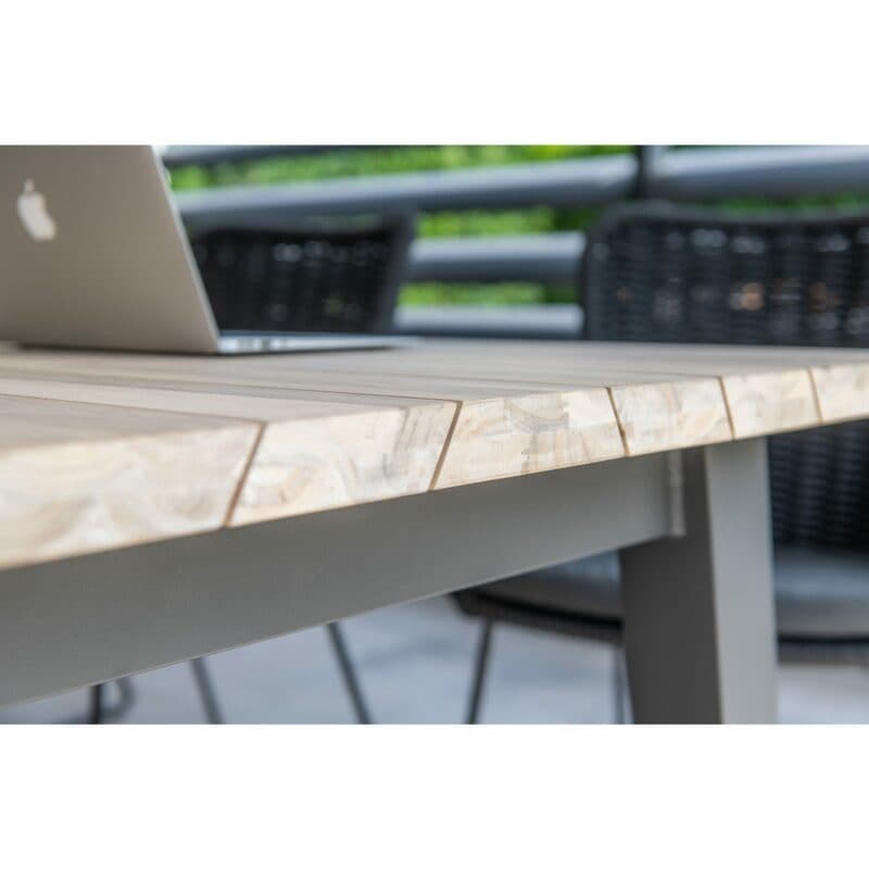 4Seasons Outdoor "Basso" Gartentisch, Gestell Aluminium anthrazit, Tischplatte Teak, Detail