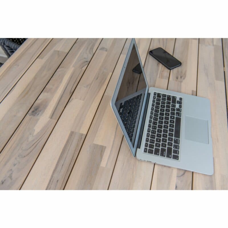 4Seasons Outdoor "Basso" Gartentisch, Gestell Aluminium anthrazit, Tischplatte Teak, Detail