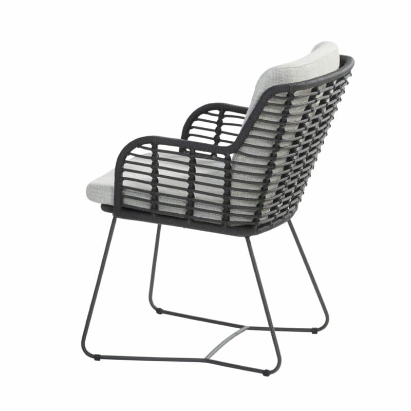 4Seasons Outdoor "Fabrice" Diningsessel, Gestell Aluminium anthrazit, Sitzfläche Rope anthrazit, Kissen Olefin grau