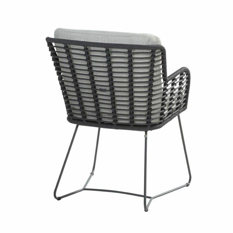 4Seasons Outdoor "Fabrice" Diningsessel, Gestell Aluminium anthrazit, Sitzfläche Rope anthrazit, Kissen Olefin grau