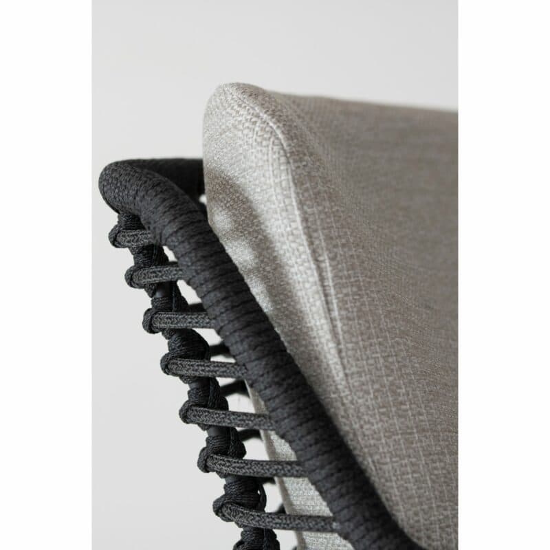 4Seasons Outdoor "Fabrice" Diningsessel, Gestell Aluminium anthrazit, Sitzfläche Rope anthrazit, Kissen Olefin grau, Detail