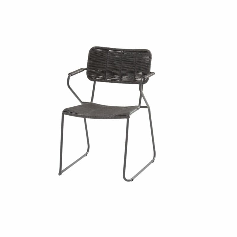 4Seasons Outdoor "Swing" Stapelstuhl, Edelstahl anthrazit, Rope anthrazit