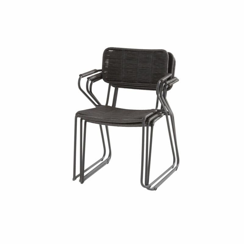 4Seasons Outdoor "Swing" Stapelstuhl, Edelstahl anthrazit, Rope anthrazit