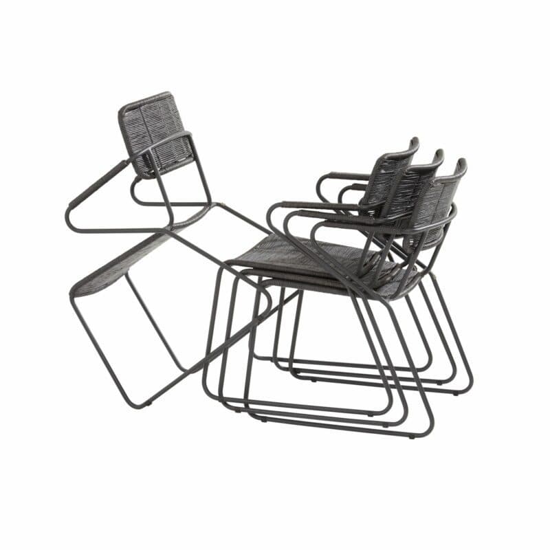 4Seasons Outdoor "Swing" Stapelstuhl, Edelstahl anthrazit, Rope anthrazit