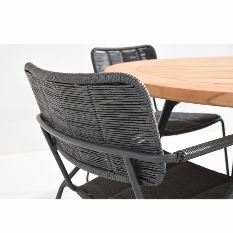 4Seasons Outdoor "Swing" Stapelstuhl, Edelstahl anthrazit, Rope anthrazit