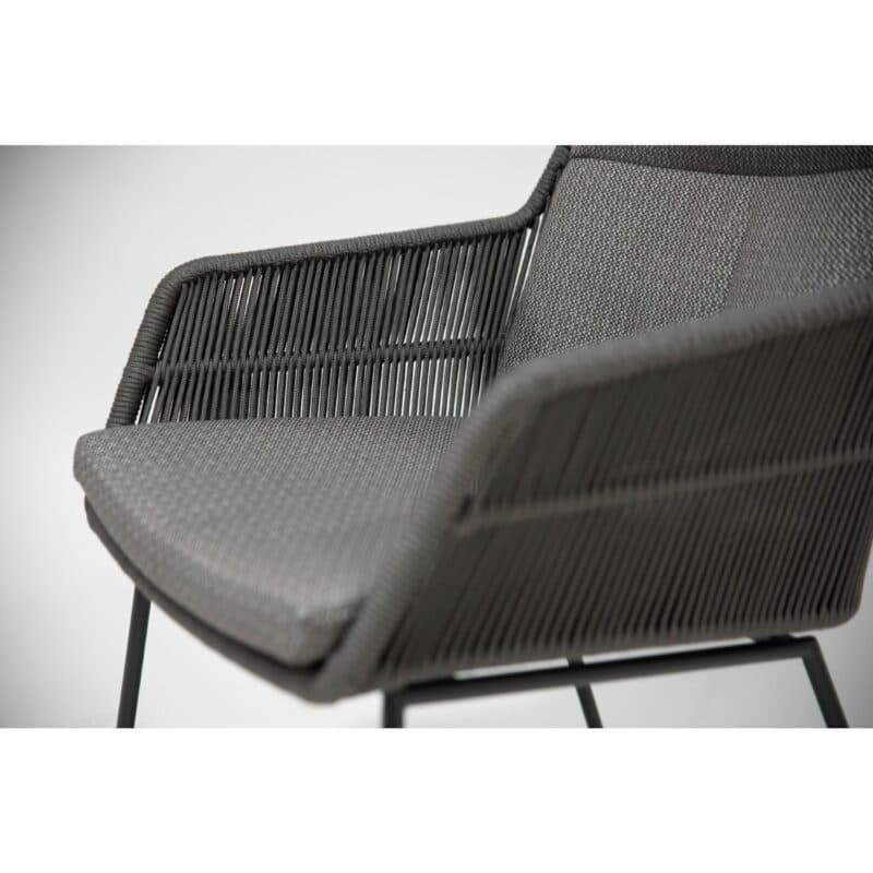 4Seasons Outdoor "Valencia" Diningsessel, Edelstahl anthrazit, Rope platinum
