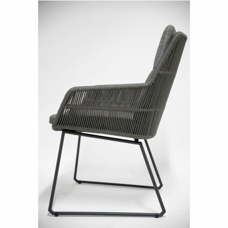4Seasons Outdoor "Valencia" Diningsessel, Edelstahl anthrazit, Rope platinum
