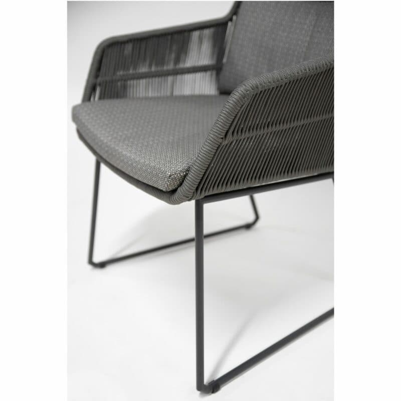 4Seasons Outdoor "Valencia" Diningsessel, Edelstahl anthrazit, Rope platinum