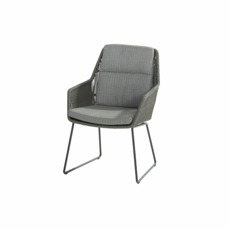 4Seasons Outdoor "Valencia" Diningsessel, Edelstahl anthrazit, Rope platinum