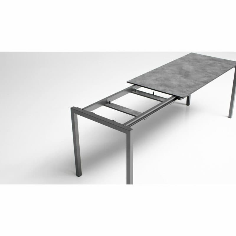 Kettler “Cubic“ Ausziehtisch mit Einlegeplatten, Gestell Aluminium anthrazit, Tischplatte HPL anthrazit, 140/175/210x70 cm