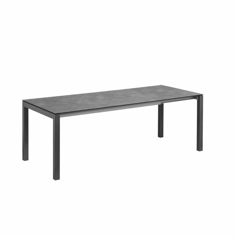 Kettler “Cubic“ Gartentisch Butterfly-Auszug, Gestell Aluminium anthrazit, Tischplatte HPL anthrazit, 160/220/280x95 cm, Länge 220 cm