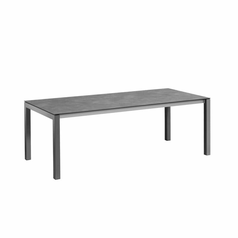 Kettler “Cubic“ Gartentisch Butterfly-Auszug, Gestell Aluminium anthrazit, Tischplatte HPL anthrazit, 210/270/330x95 cm, Länge 210 cm