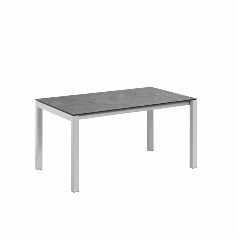 Kettler “Cubic“ Gartentisch Butterfly-Auszug, Gestell Aluminium silber, Tischplatte HPL anthrazit, 150/210x95 cm, Länge 150 cm