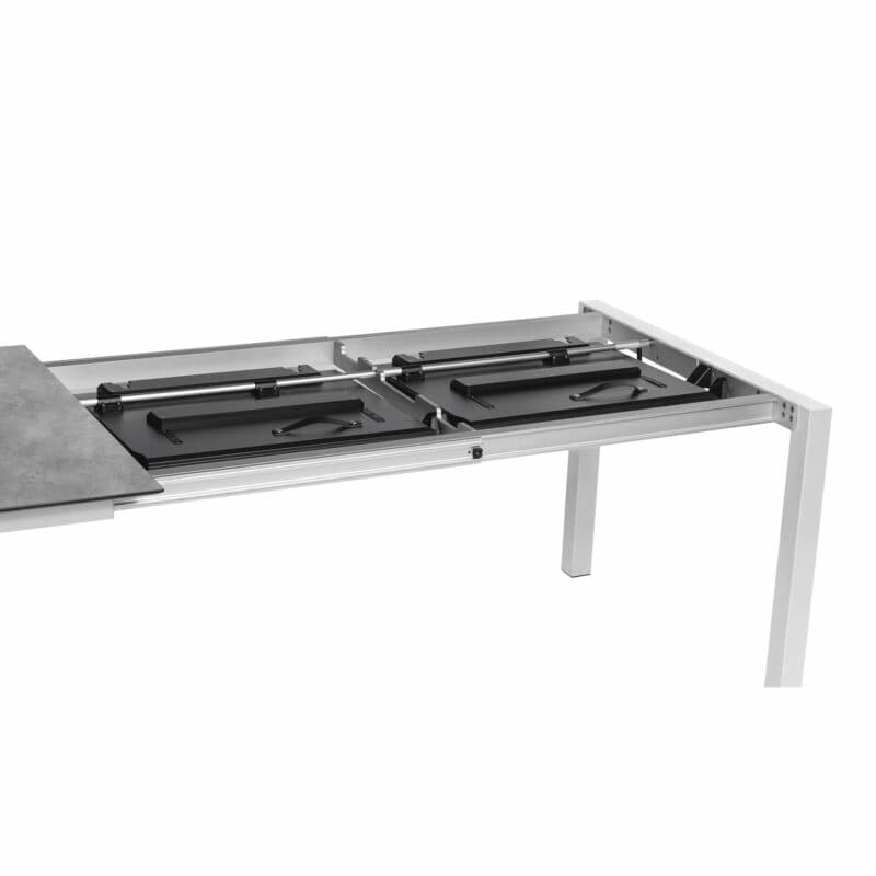 Kettler “Cubic“ Gartentisch Butterfly-Auszug, Gestell Aluminium silber, Tischplatte HPL anthrazit, 160/220/280x95 cm