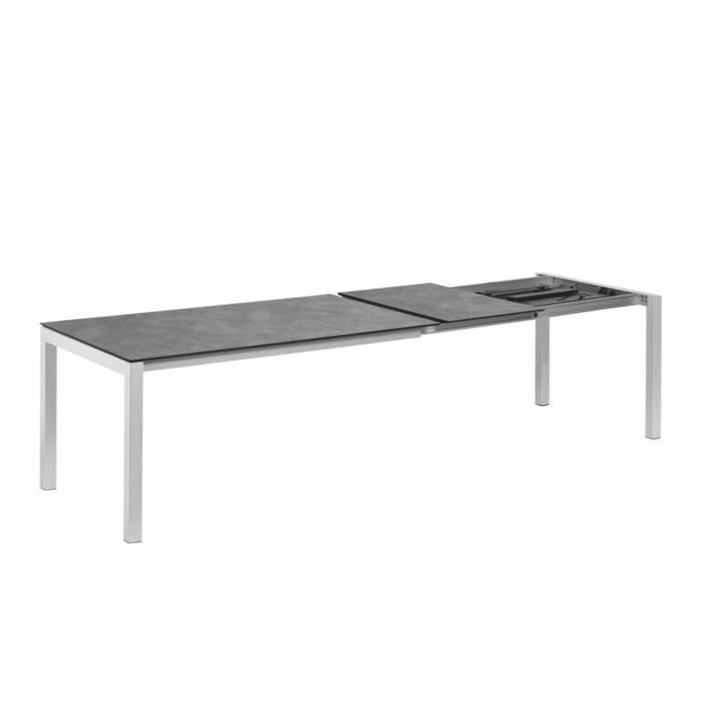 Kettler “Cubic“ Gartentisch Butterfly-Auszug, Gestell Aluminium silber, Tischplatte HPL anthrazit, 160/220/280x95 cm