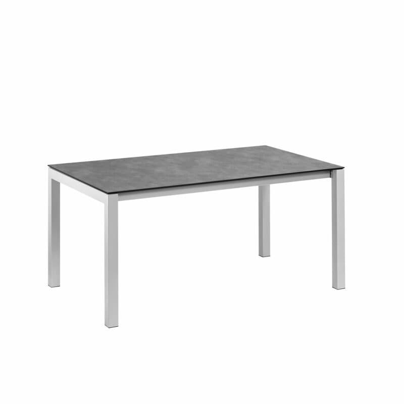 Kettler “Cubic“ Gartentisch Butterfly-Auszug, Gestell Aluminium silber, Tischplatte HPL anthrazit, 160/220/280x95 cm, Länge 160 cm