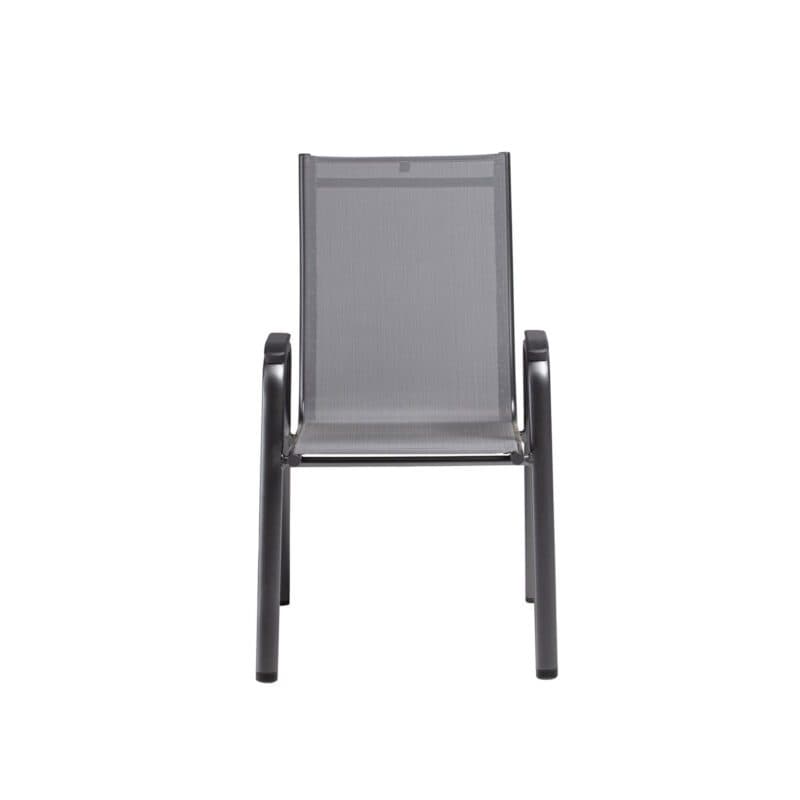 Kettler "Cirrus" Silver-Line Stapelsessel, Gestell Aluminium anthrazit, Sitz Textilgewebe anthrazit-grau, Armlehnen Kunststoff