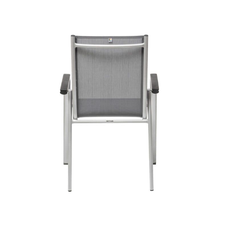 Kettler "Cirrus" Silver-Line Stapelsessel, Gestell Aluminium silber, Sitz Textilgewebe anthrazit-grau, Armlehnen Kunststoff