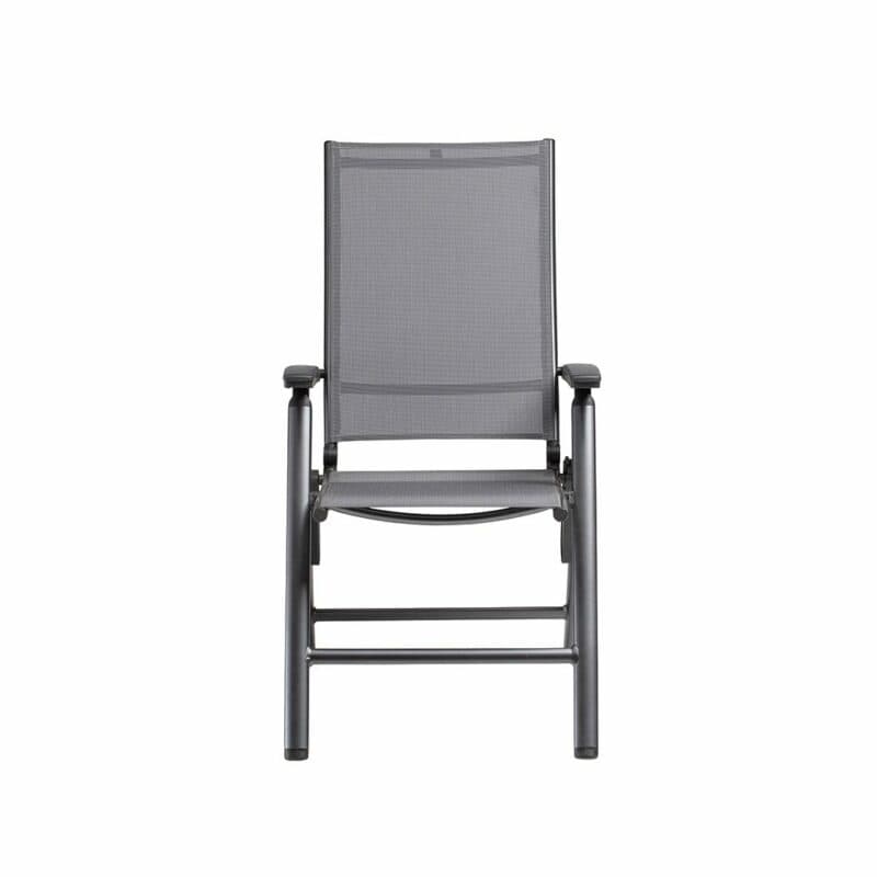 Kettler "Cirrus" Silver-Line Multipositionssessel, Gestell Aluminium anthrazit, Sitz Textilgewebe anthrazit-grau, Armlehnen Kunststoff