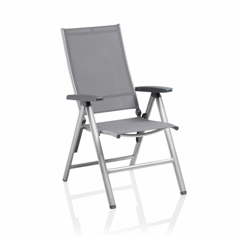 Kettler "Cirrus" Silver-Line Multipositionssessel, Gestell Aluminium silber, Sitz Textilgewebe anthrazit-grau, Armlehnen Kunststoff