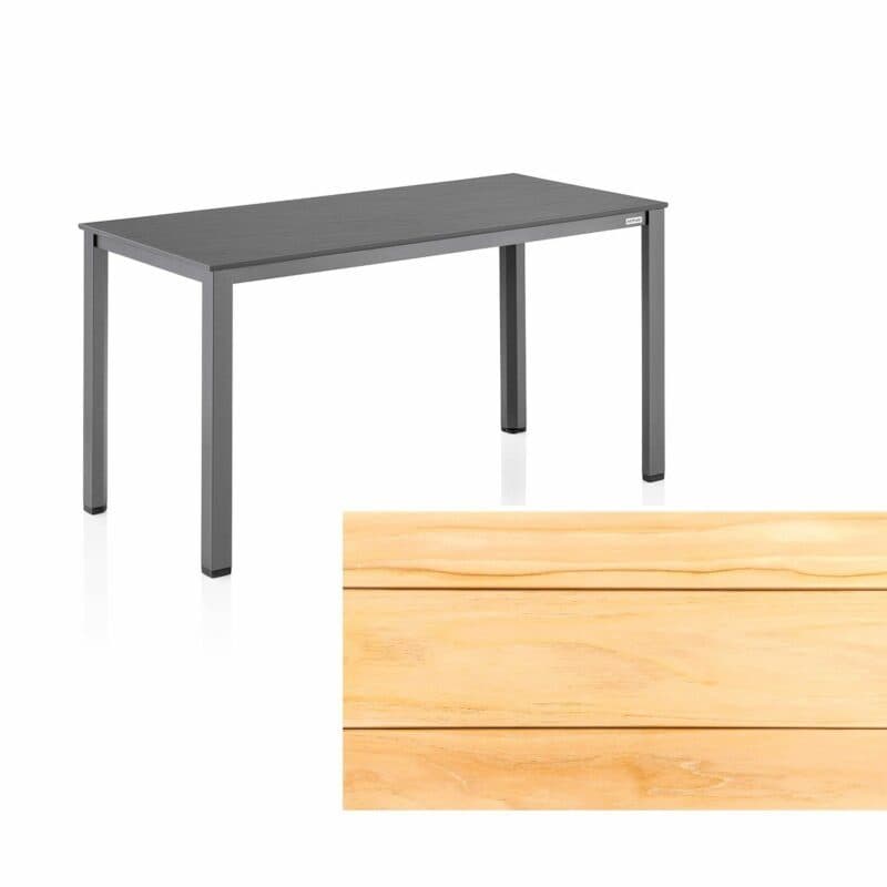 Kettler "Cubic" Tischgestell Casual Dining, Aluminium anthrazit mit Teakplatte