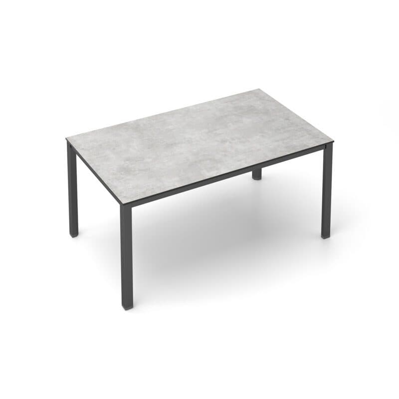 Kettler "Cubic" Gartentisch, Gestell Aluminium anthrazit, Tischplatte HPL hellgrau meliert, 160x95 cm