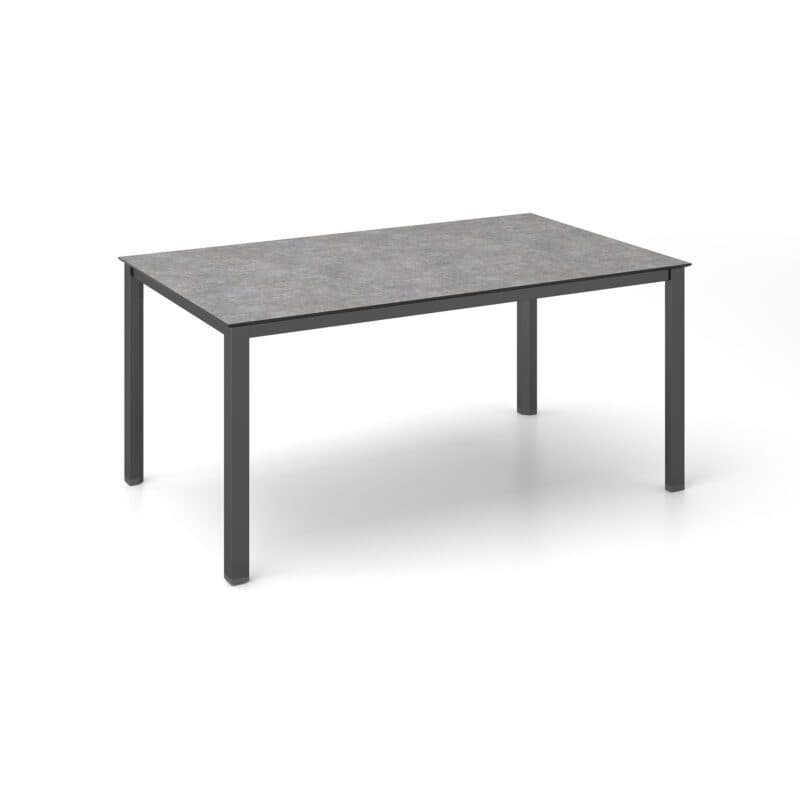 Kettler "Cubic" Gartentisch, Gestell Aluminium anthrazit, Tischplatte HPL Kalksandstein, 160x95 cm