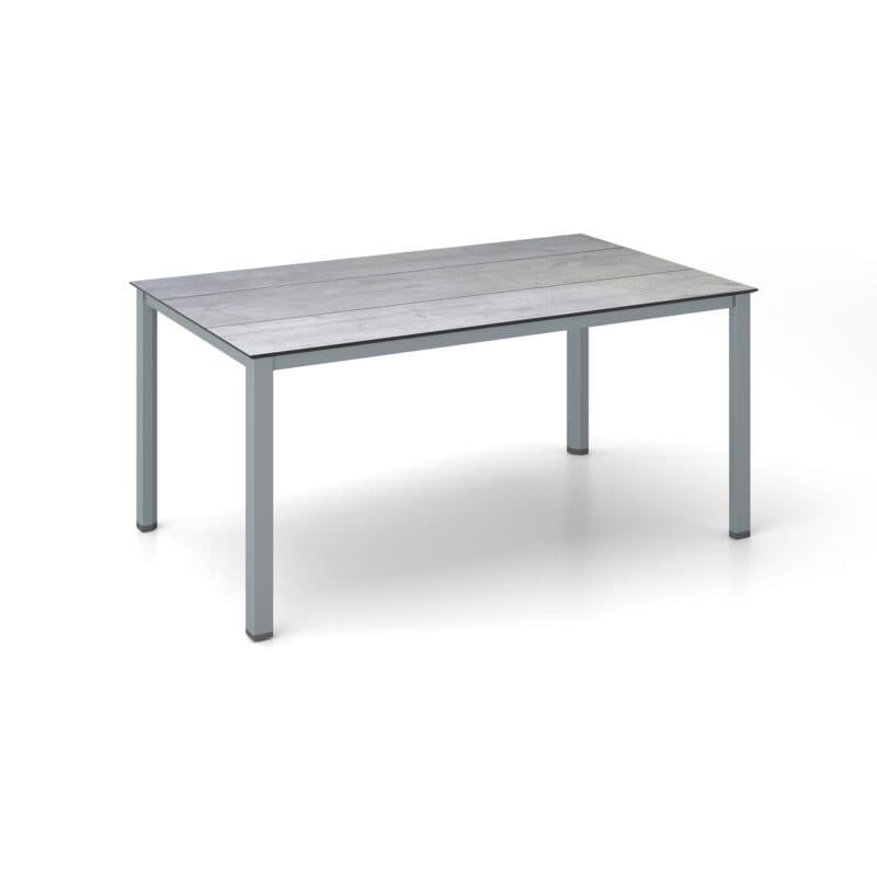 Kettler "Cubic" Gartentisch, Gestell Aluminium silber, Tischplatte HPL grau mit Fräsung, 160x95 cm