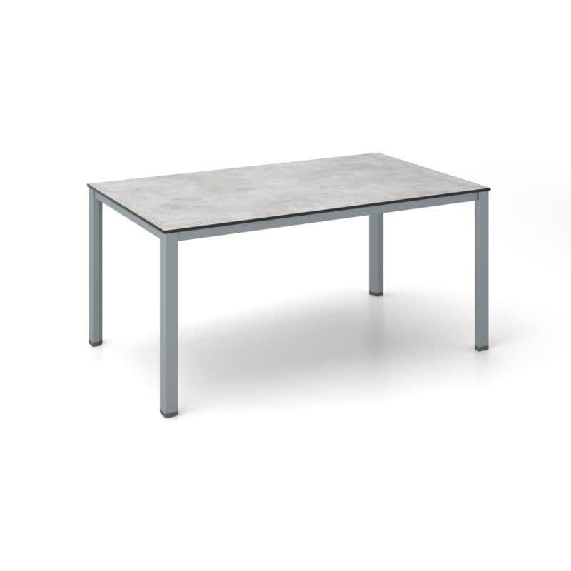 Kettler "Cubic" Gartentisch, Gestell Aluminium silber, Tischplatte HPL hellgrau meliert, 160x95 cm