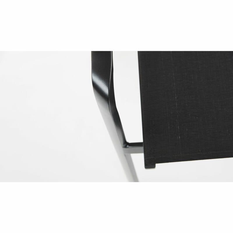 Kettler "Diamond" Stapelsessel, hohe Rückenlehne, Gestell Aluminium anthrazit, Sitzfläche Textilgewebe charcoal, Armlehnen Teak