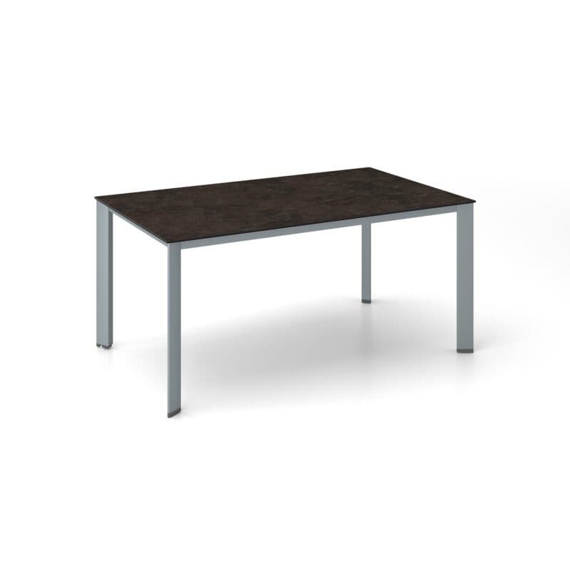 Kettler "Edge" Gartentisch, Gestell Aluminium silber, Tischplatte Keramik anthrazit, 160x95 cm