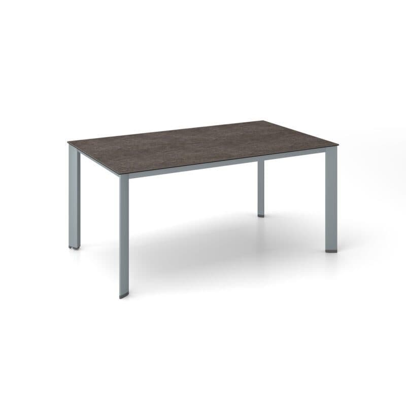 Kettler "Edge" Gartentisch, Gestell Aluminium silber, Tischplatte Keramik grau-taupe, 160x95 cm