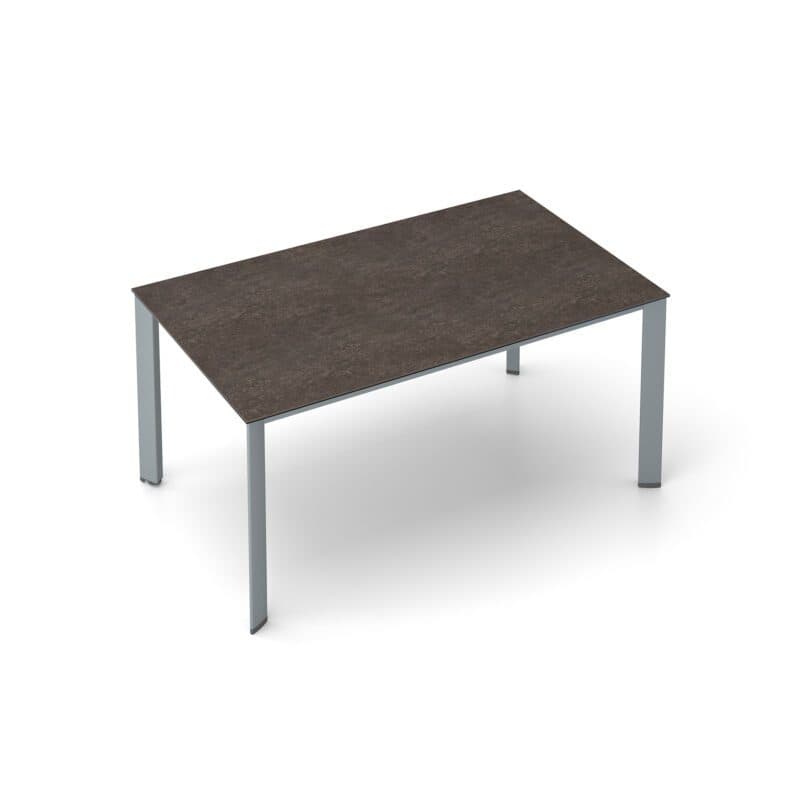 Kettler "Edge" Gartentisch, Gestell Aluminium silber, Tischplatte Keramik grau-taupe, 160x95 cm