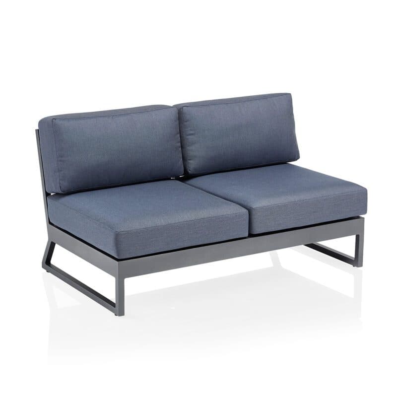 Kettler "Ocean Skid Platform" Loungesofa 2-sitzig, Alu anthrazit matt, Bezug Agora® brisa