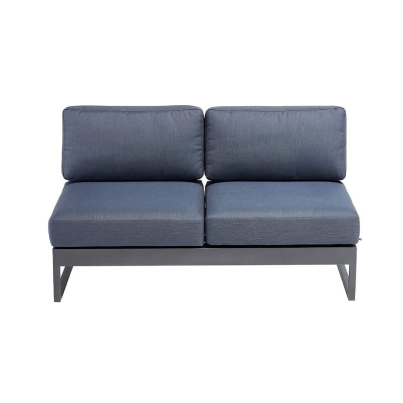 Kettler "Ocean Skid Platform" Loungesofa 2-sitzig, Alu anthrazit matt, Bezug Agora® brisa