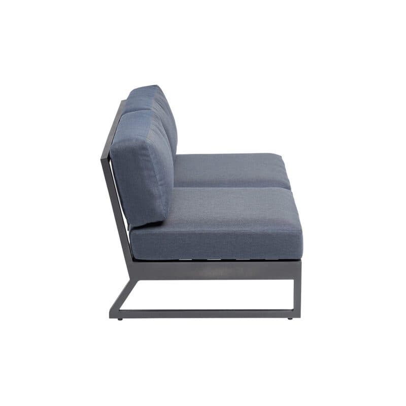 Kettler "Ocean Skid Platform" Loungesofa 2-sitzig, Alu anthrazit matt, Bezug Agora® brisa