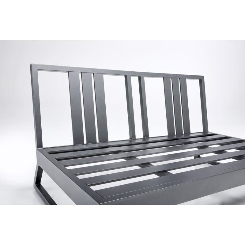 Kettler "Ocean Skid Platform" Loungesofa 2-sitzig, Alu anthrazit matt, Bezug Agora® brisa