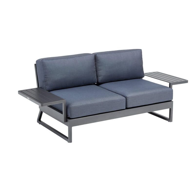 Kettler "Ocean Skid Platform" Loungesofa 2-sitzig, Alu anthrazit matt, Bezug Agora® brisa