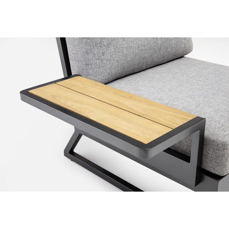 Kettler "Ocean Skid Platform" Ablagetisch, Alu anthrazit, Teak