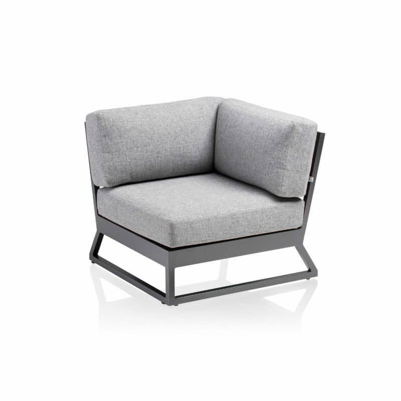 Kettler "Ocean Skid Platform" Eckteil, Alu anthrazit, Bezug Olefin hellgrau meliert