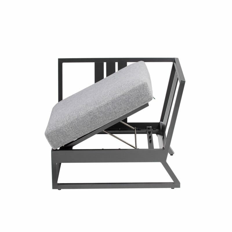Kettler "Ocean Skid Platform" Eckteil, Alu anthrazit, Bezug Olefin hellgrau meliert